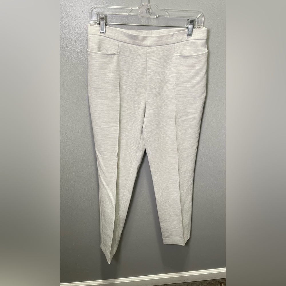 Akris Punto Women's Franca Techno Cotton Blend Light Gray Pants Size 6